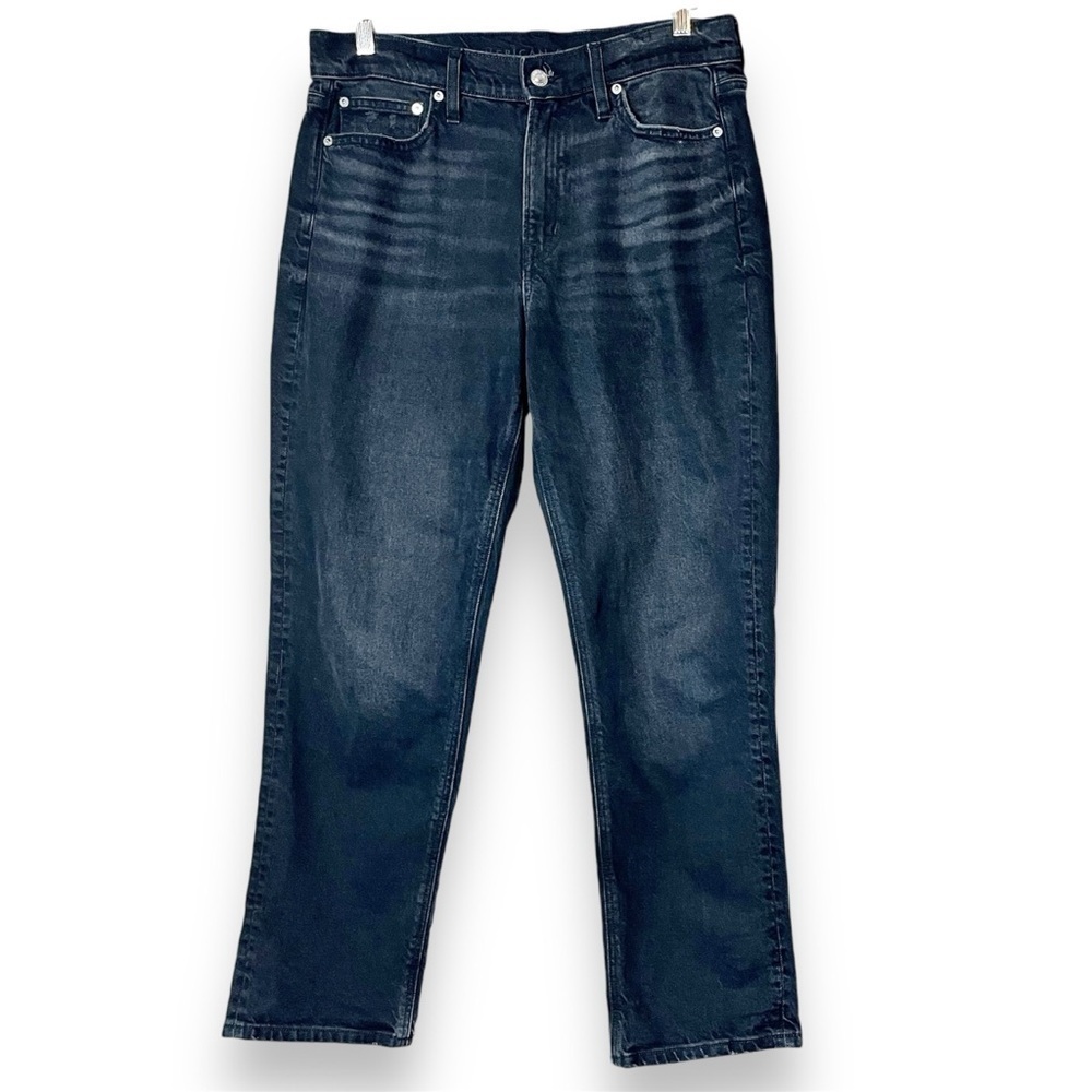 American Eagle Super High Rise Ankle Straight 8 washed black stretch high waist‎